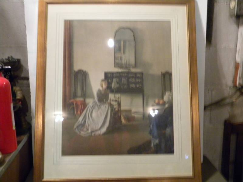 Woman at the Spinning Wheel Print