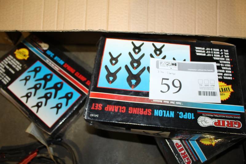 lot 59 image: Lot of (2) GRIP 10-Piece Nylon Spring Clamp Sets