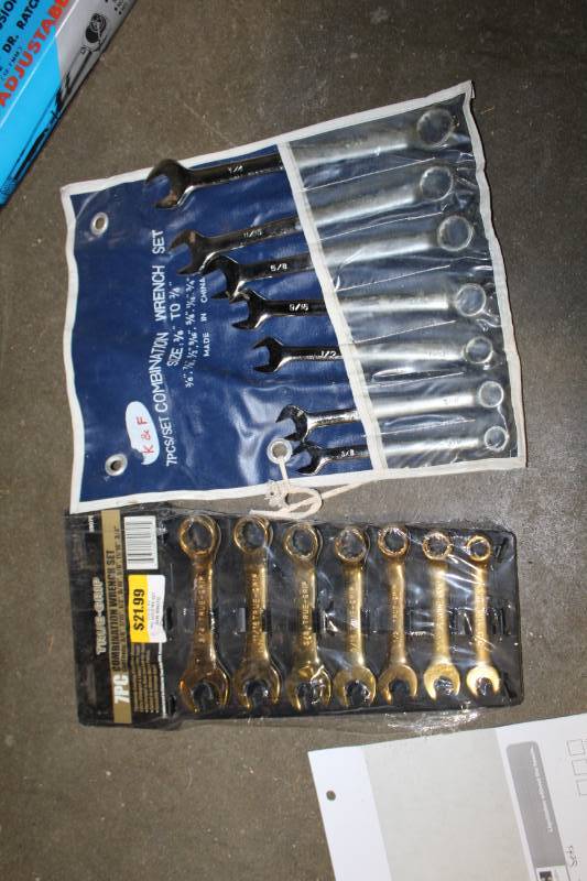lot 36 image: Lot of (2) Wrench Sets - True-Grip 7-Piece SAE Combination, K&F 7-Piece SAE Combination