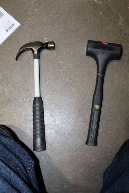 lot 95 image: MIT Dead Blow Uni-cast 1.5lb. Sledgehammer, Claw Hammer