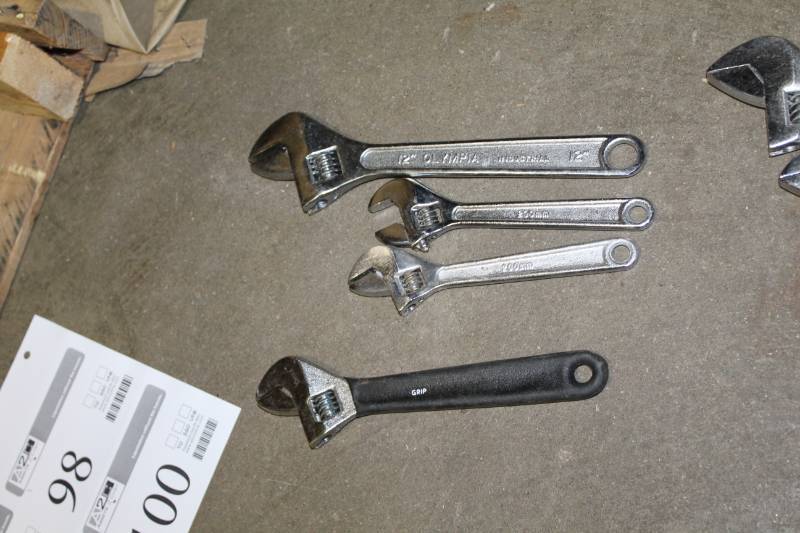 lot 91 image: Lot of (4) Adjustable Wrenches - Olympia Industrial, GRIP
