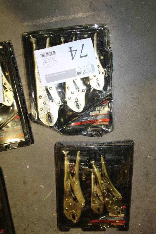 lot 74 image: Lot of (2) True-Grip 3-Piece Locking Pliers Sets