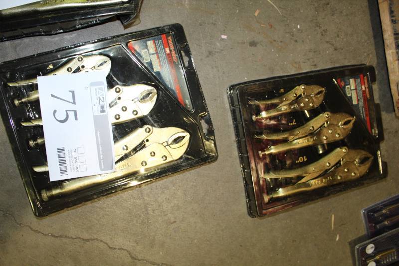 lot 75 image: Lot of (2) True-Grip 3-Piece Locking Pliers Sets