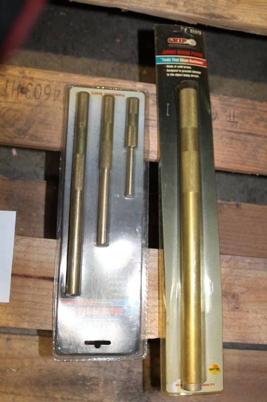 lot 107 image: Lot of (2) Punch Sets - GRIP 3-Piece Brass Punch Set, GRIP Jumbo Brass Punch
