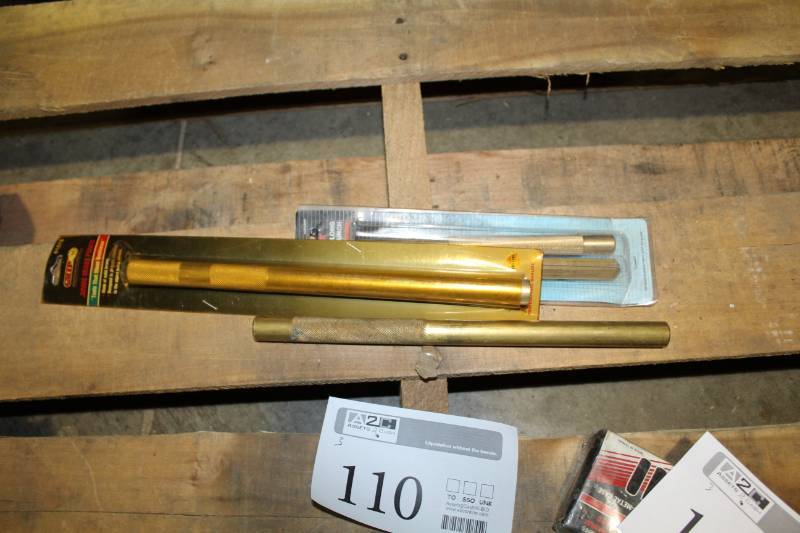 lot 110 image: Lot of (3) Punch Sets - GRIP Jumbo Brass, Cal-Hawk 8in. Brass
