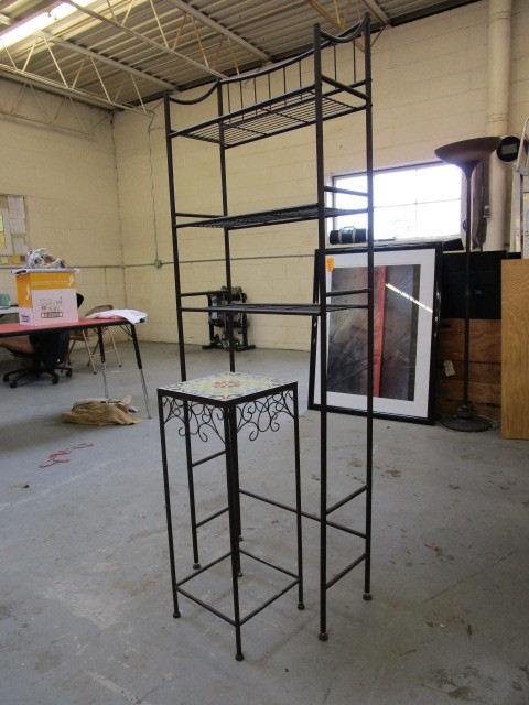 lot 342 image: METAL SHELVING HOME DECOR  END TABLE
