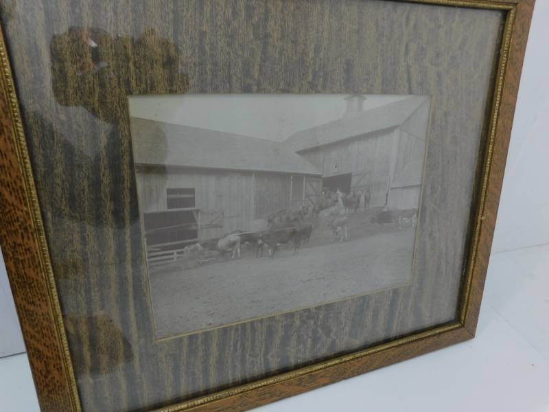 lot 15 image: Framed Circa 1920s Pennsylvania Dutch Farm Scene