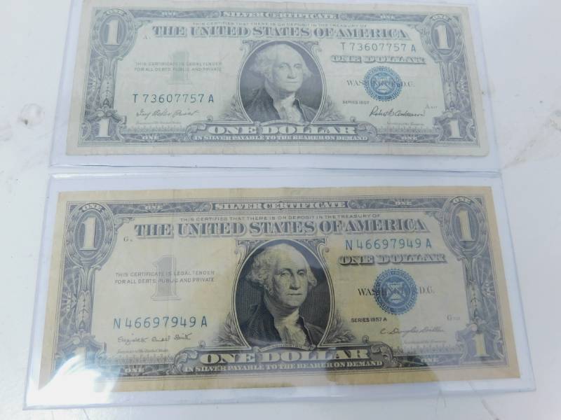 lot 14 image: 2----$1.00 Silver Certificates