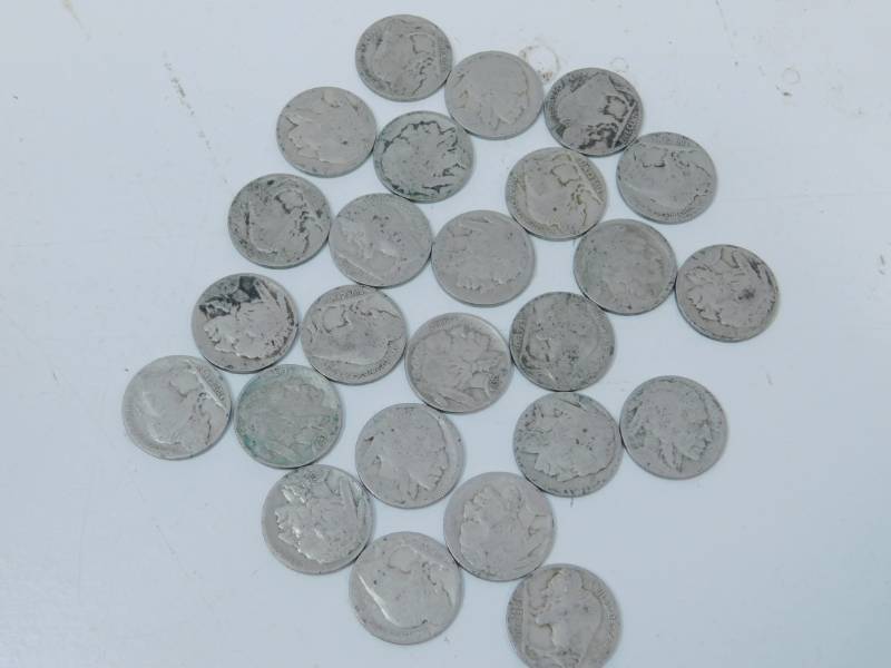 lot 10 image: 25 Buffalo Nickels Mostly Culls