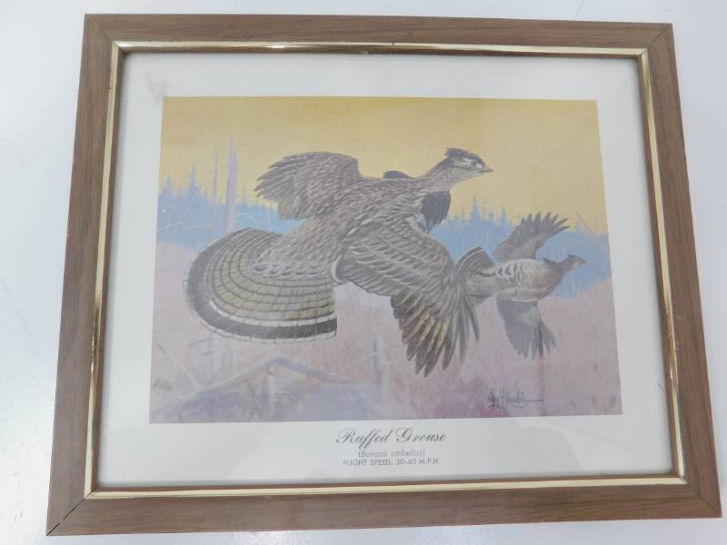 lot 4 image: Les Kouba 1970s Ruffed Grouse Print