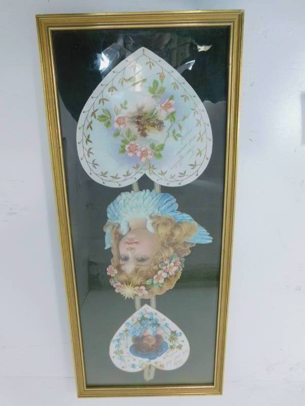 lot 2 image: Early 20th Century Framed Valentine Lot