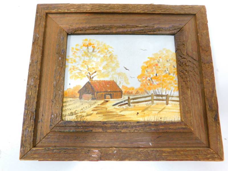 lot 16 image: Barn Ginnie Studer Minnesota Artist Original