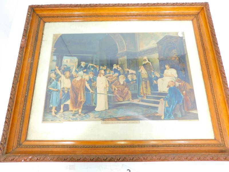 lot 24 image: Circa 1881 Christ Before Pilate Rare Lithograph