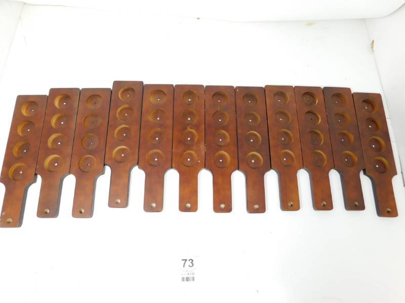 lot 73 image: 12 Wooden Christmas Candle Processional Holders Lot