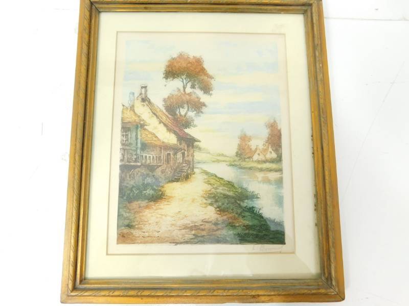 lot 109 image: L. Bremaf (sp) Pencil Signed Print Framed