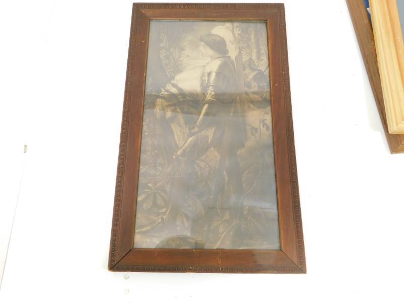 lot 104 image: 1890s Frederick Hollyer Platinum Print of Sir Galahad by Frederic G. Watts in original frame