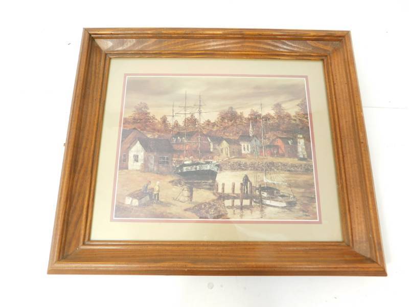 lot 98 image: Robert Lebron The Wharf Print Framed