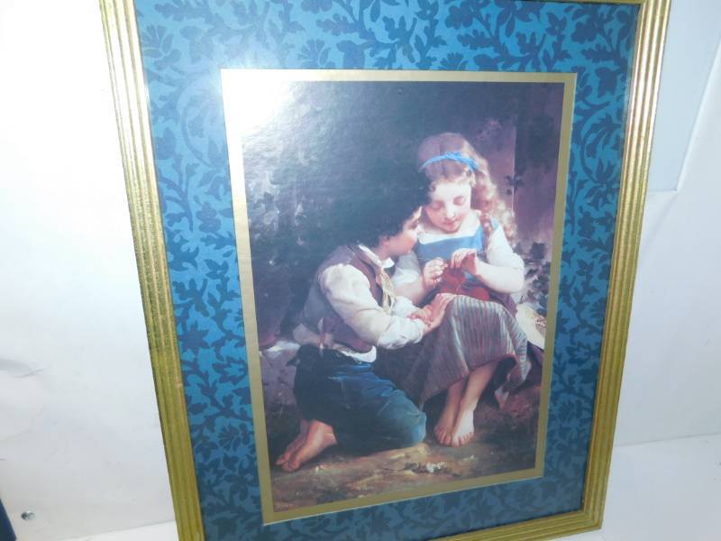 lot 97 image: Children Sewing Framed Print