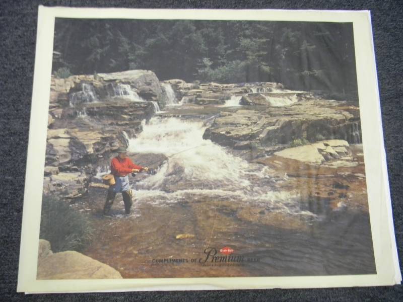 lot 17 image: RARE - VINTAGE GRAIN BELT BEER MPLS. BREWING CO. ADVERTISING PRINT - RARE - APPROX 33 BY 27 ON CANVAS TYPE PAPER - SEE PICTURES