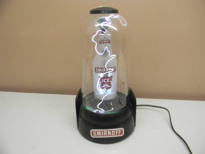 lot 45 image: VINTAGE SMIRNOFF ICE STATIC ELECTRIC LIGHT - VERY COOL WORKS - APPROX 8 BY 15 - SEE PICTURES