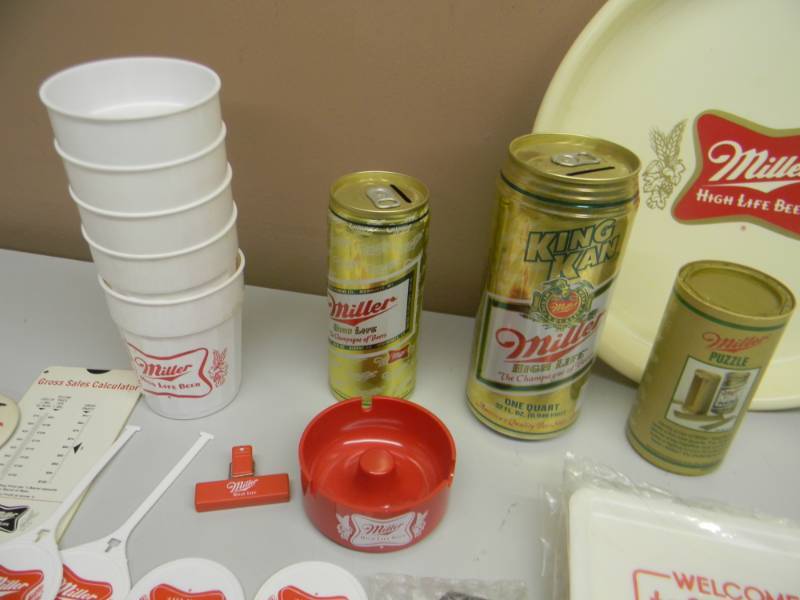 lot 70 image: LARGE VINTAGE NOS MILLER HIGH LIFE COLLECTION - SEE PICTURES