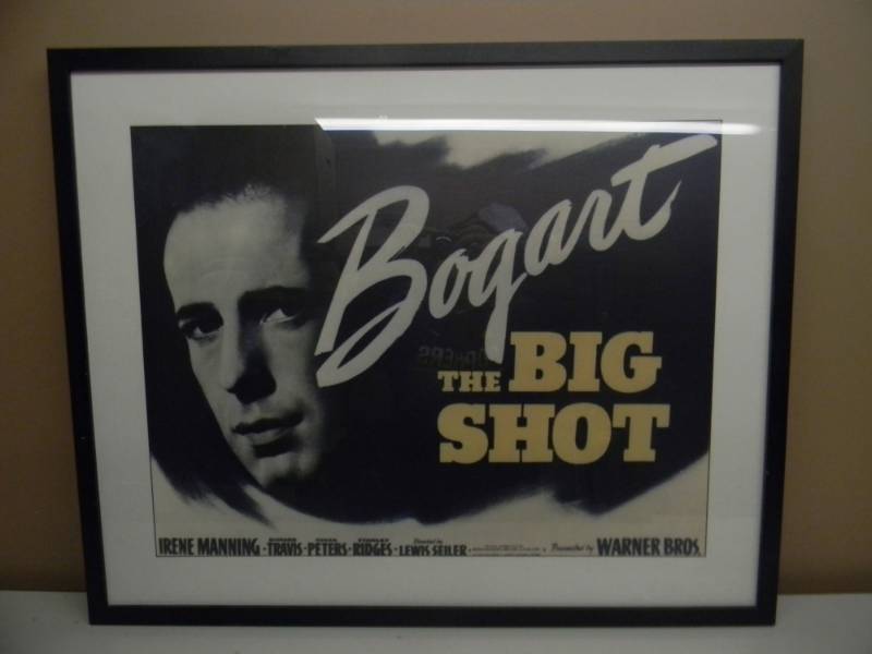 lot 100 image: VINTAGE BOGART THE BIG SHOT PROFESSIONALLY FRAMED MOVIE POSTER - NICE PIECE - APPROX 38 BY 31 - SEE PICTURES