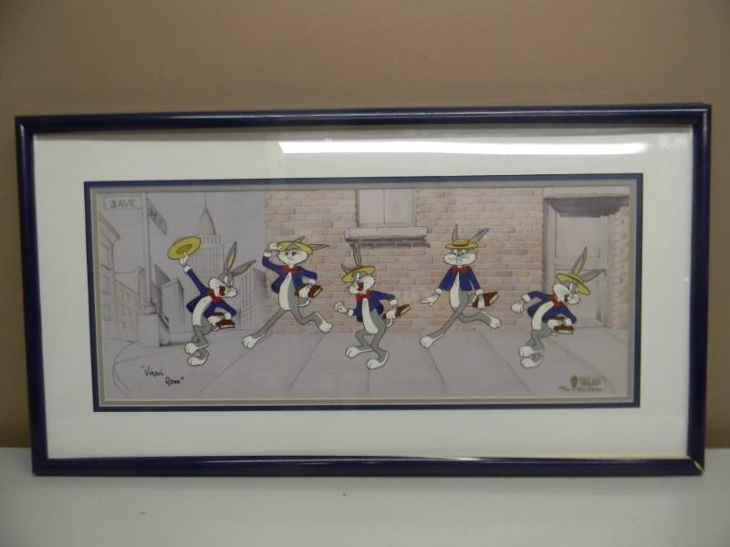 lot 116 image: Bugs Bunny Warner Bros. Look Im Dancing Signed Virgil Ross With COA This is a Very Rare Hard to come by SOLD-OUT NO LONGER AVAILABLE - NUMBER 593 OF 750  -  APPROX 31 BY 17 - SELLING FOR OVER $1600.00 - SEE PICTURES