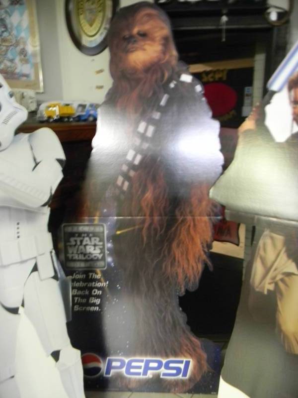 lot 125 image: LARGE VINTAGE NOS STAR WARS PEPSI CHEWBACCA ADVERTISING DISPLAY - APPROX 7 TALL - SEE PICTURES