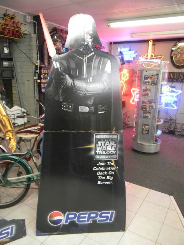 lot 126 image: LARGE VINTAGE NOS STAR WARS PEPSI DARTH VADER ADVERTISING DISPLAY - APPROX 7 TALL - SEE PICTURES