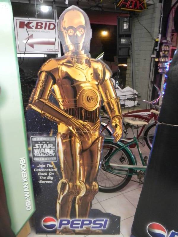 lot 127 image: LARGE VINTAGE NOS STAR WARS PEPSI C3PO ADVERTISING DISPLAY - APPROX 6 TALL - SEE PICTURES