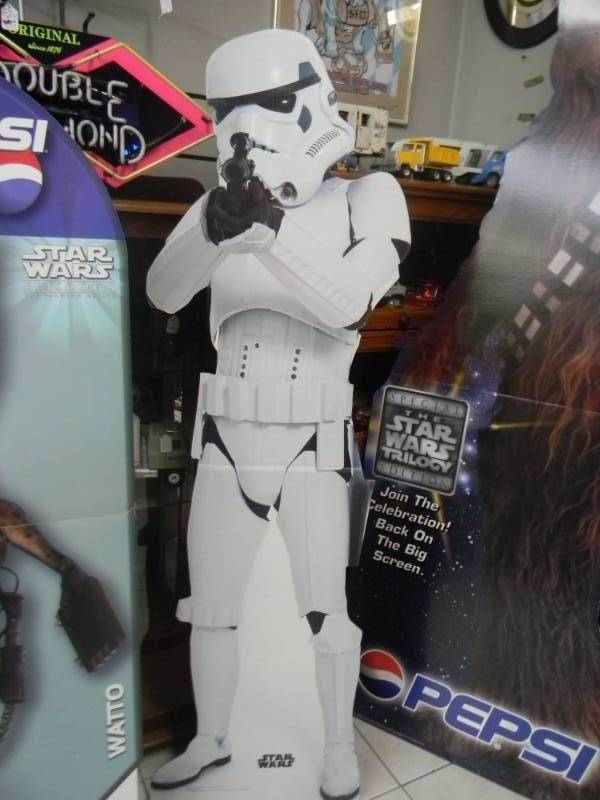lot 129 image: LARGE VINTAGE NOS STAR WARS STORMTROOPER ADVERTISING DISPLAY - APPROX 6 TALL - SEE PICTURES