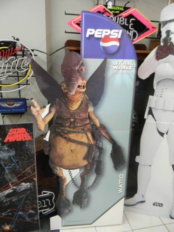 lot 131 image: LARGE VINTAGE NOS STAR WARS PEPSI WATTO ADVERTISING DISPLAY - APPROX 6 TALL - SEE PICTURES