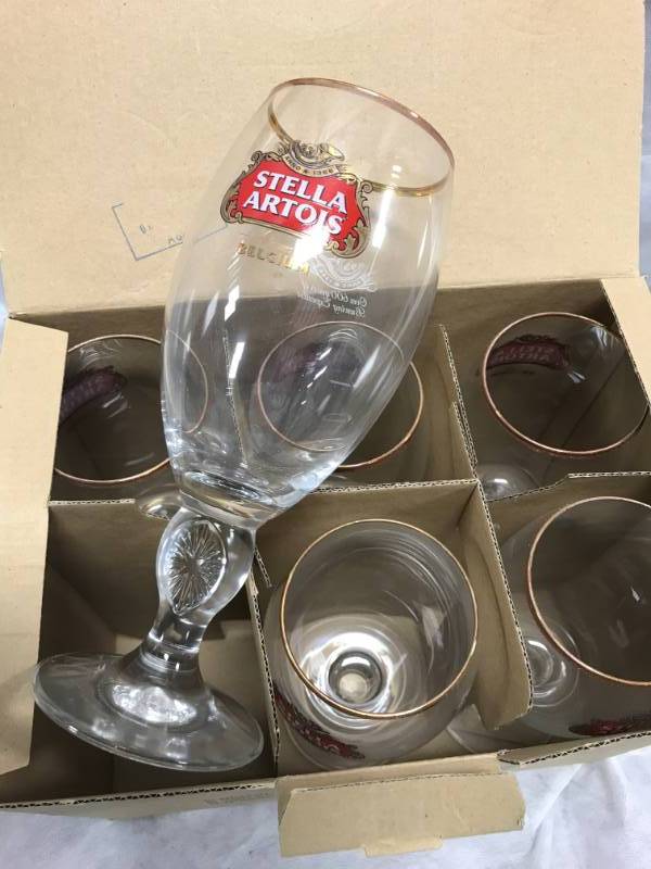 Lot of 6 Stella Artois Tulip Glasses