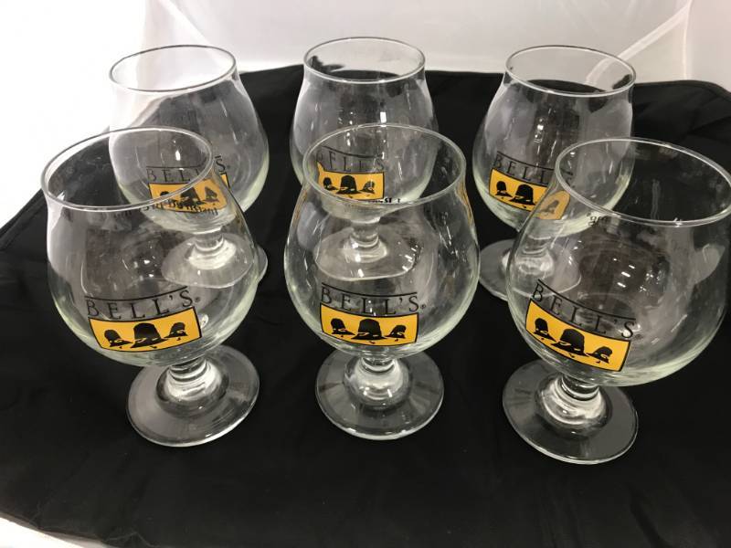 Lot of 6 Bells inspired brewing Beer Glasses