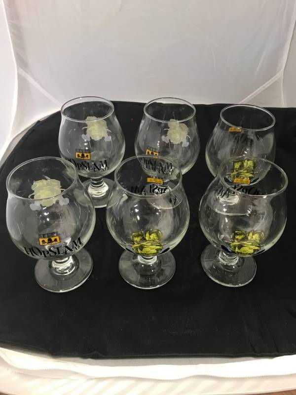 Lot of 6 Bells Hopslam IPA Beer Glasses