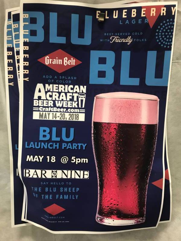 Lot of 4 Grain Belt Blu Beer Posters 11 x 17