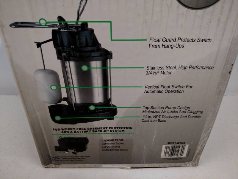 lot 19 image: Wayne 34 hp. Sump Pump...