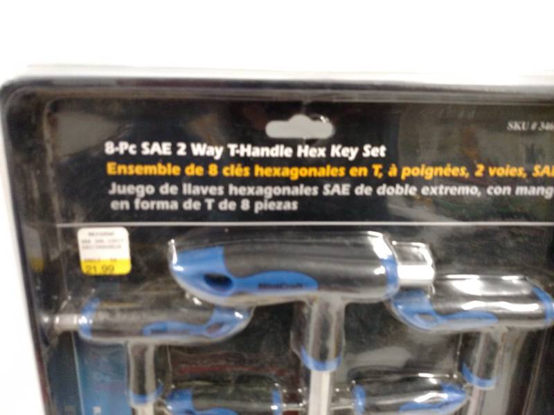 lot 43 image: Minicraft 8 pc. T-Handle Hex Key Se...