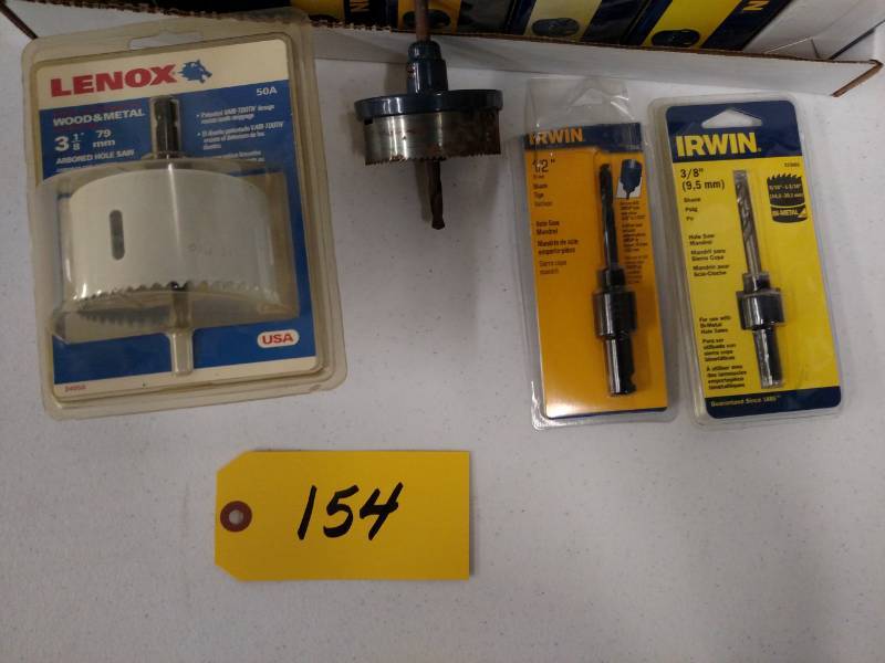 lot 154 image: Asstd Hole Saws & Arbors...
