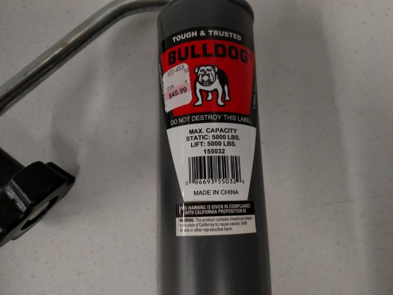 lot 208 image: Bulldog 5000# Trailer Jack...