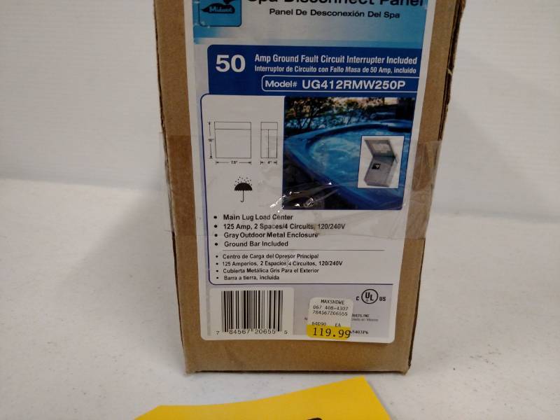 lot 352 image: Midland 50 Amp Spa Disconnect Panel...