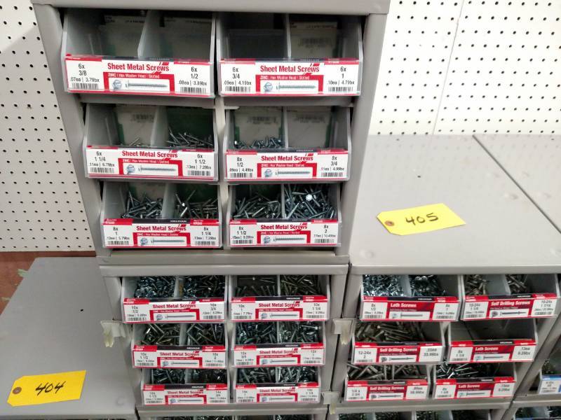 lot 405 image: (9) Cabinets with Sheet Metal Screw...