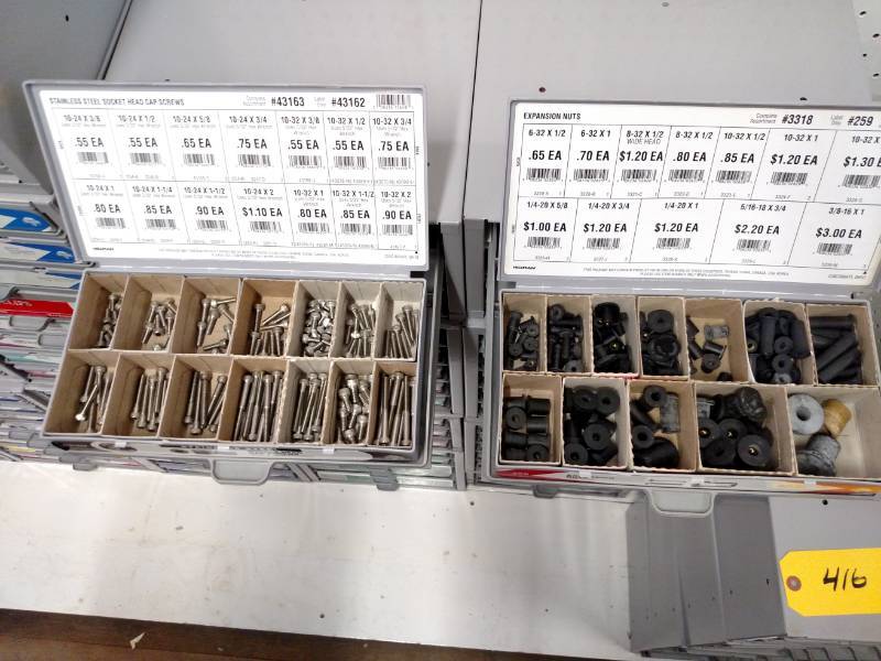 lot 414 image: (4) Cabinets with Asstd Hardware...