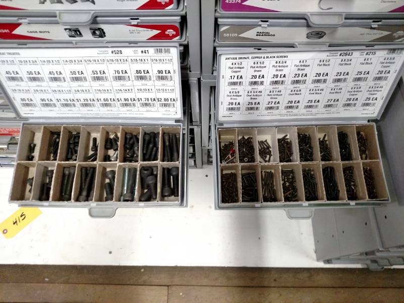 lot 415 image: (4) Cabinets with Asstd Hardware...