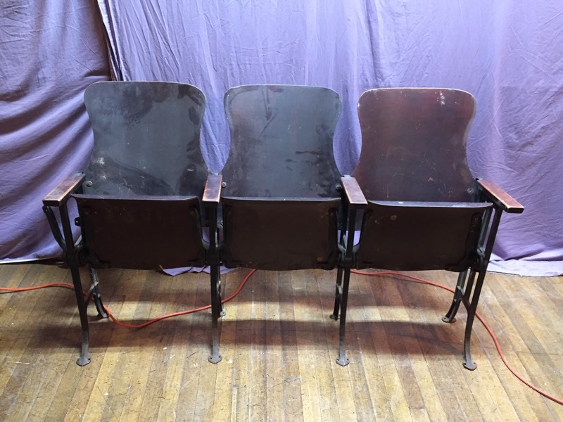 lot 104 image: Vintage Theater Chairs