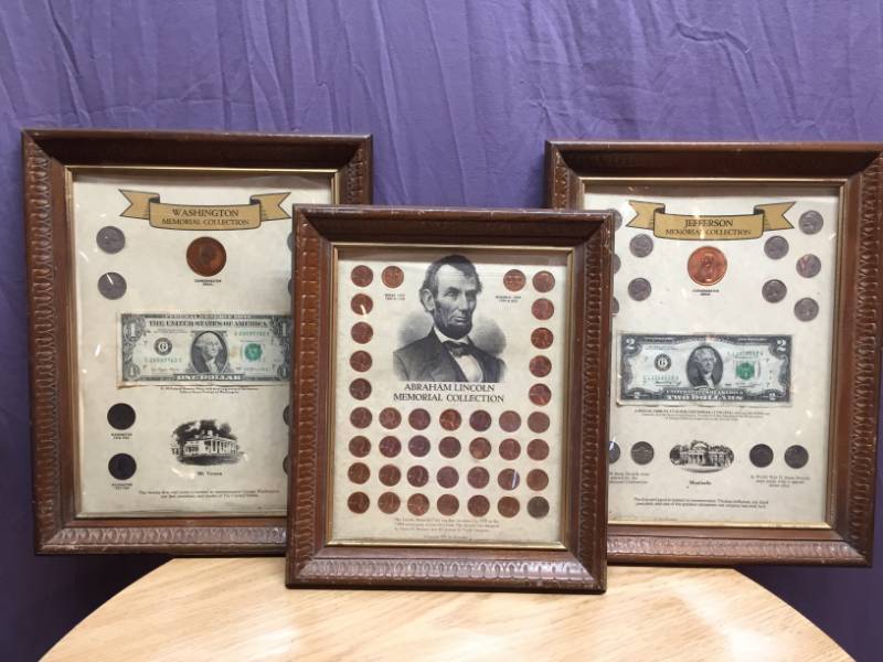 lot 122 image: Framed US Coins & Currency