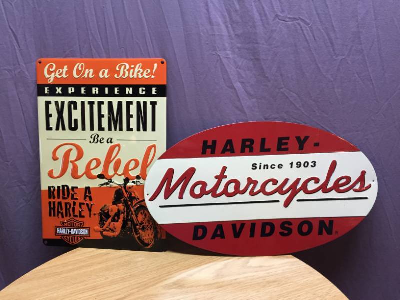 lot 125 image: 2 Harley-Davidson Metal Signs