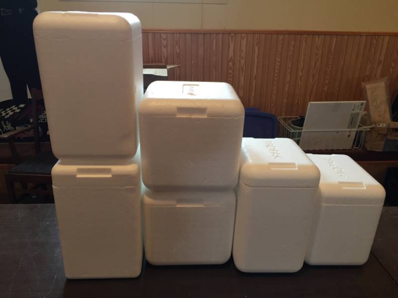 lot 134 image: 6 Styrofoam Cooler & 25 Ice Packs