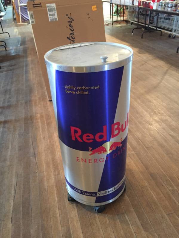 red bull cooler display