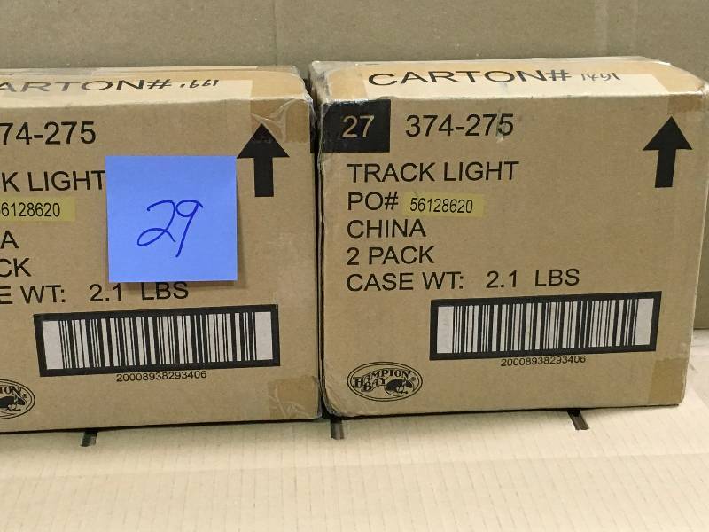 lot 29 image: Hampton Bay 75-Watt PAR30 Perforated Double Arm Gimbal Fixture  LOT OF 2 CASES (2 PACK)  not used